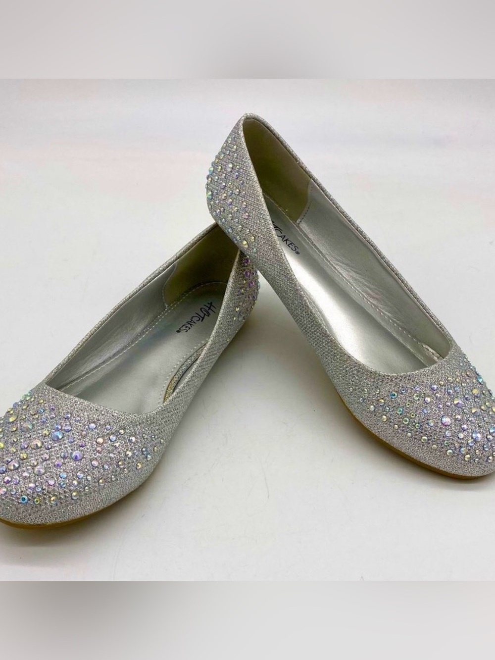 Hot Cakes Women's Orleans Ballet Flats Crystals Shoes Silver Size 8.5